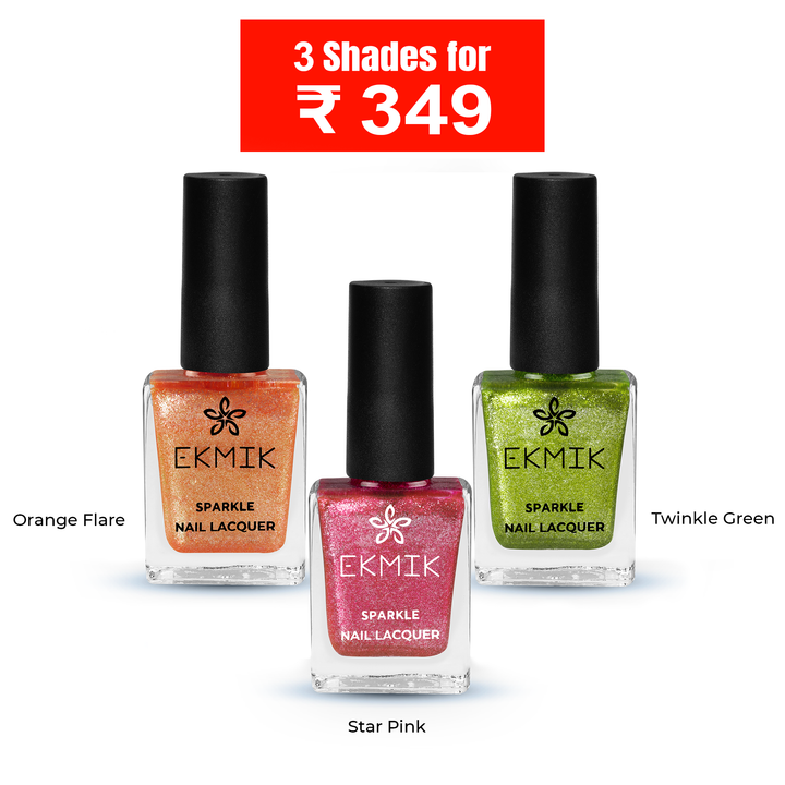 Sparkle Nail Lacquers Combo - Set of 3 Best Sellers