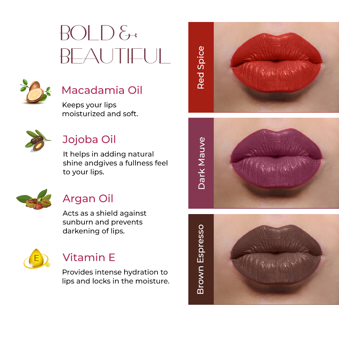 Liquid Lipstick Combo (Bold & Beautiful) - Set of 3