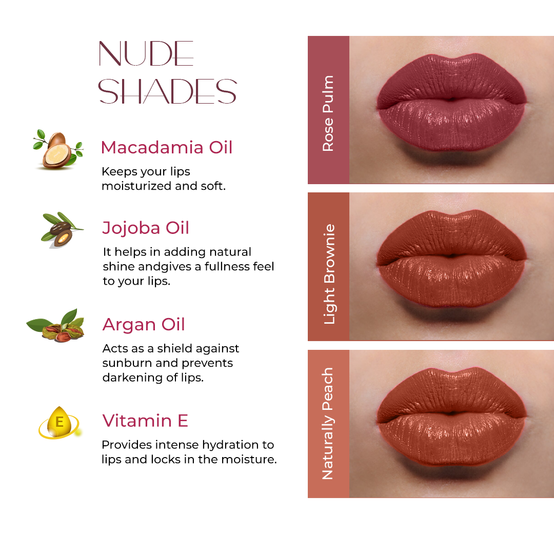 Liquid Lipstick Combo (Nude Shades) - Set of 3