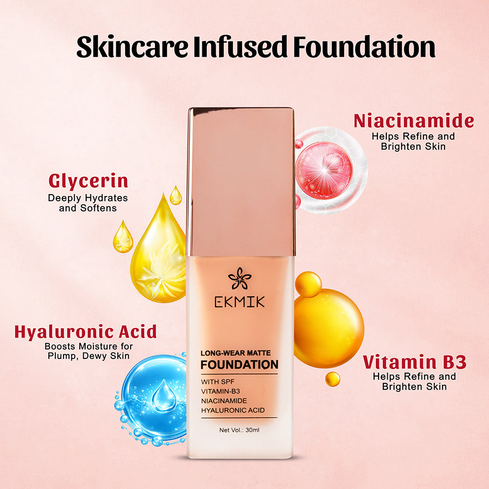 Peach Ivory - Long Wear Matte Foundation (30ml)