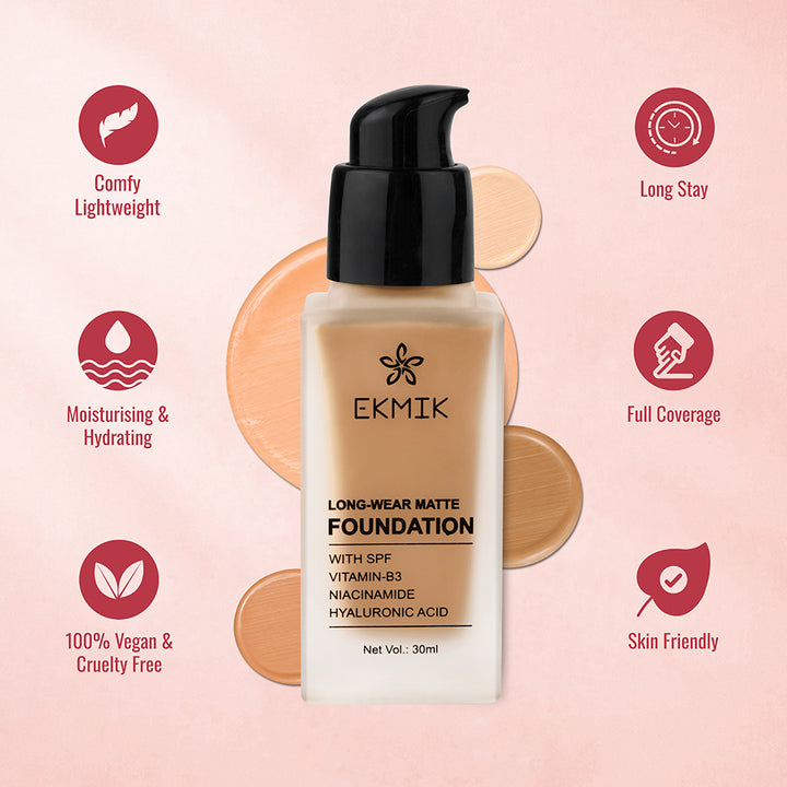 Warm Chestnut - Long Wear Matte Foundation (30ml)