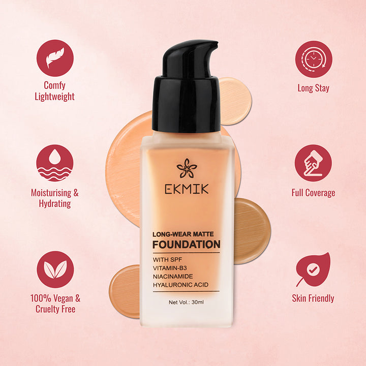 Natural Almond - Long Wear Matte Foundation (30ml)